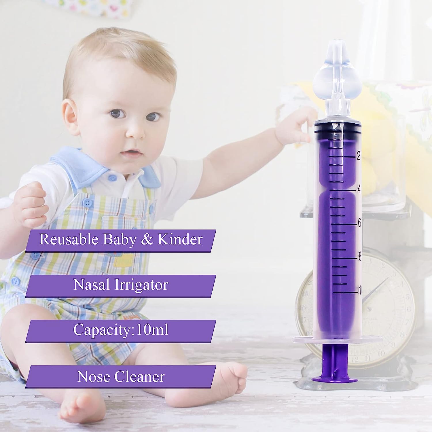Seringue Nasale Bébé 2 Pièces - 10 Ml, Silicone Souple Sans BPA - Mouche-bébé Confortable Et Portable